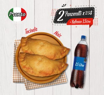 2 Panzerotti + Bebida 1,5 Lt