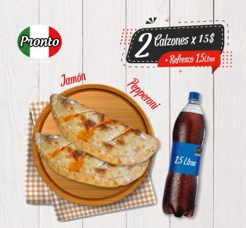 2 Calzones + Bebida 1,5Lt